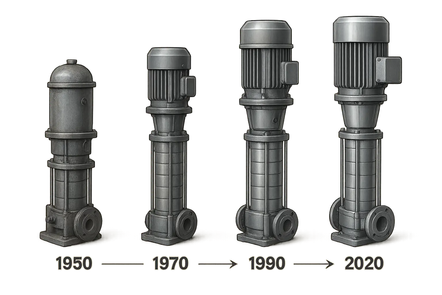تاریخچه پمپ‌های عمودی طبقاتی