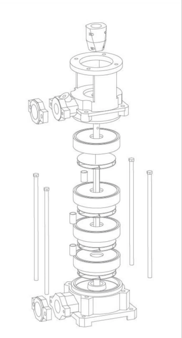 ساختار پمپ عمودی طبقاتی
