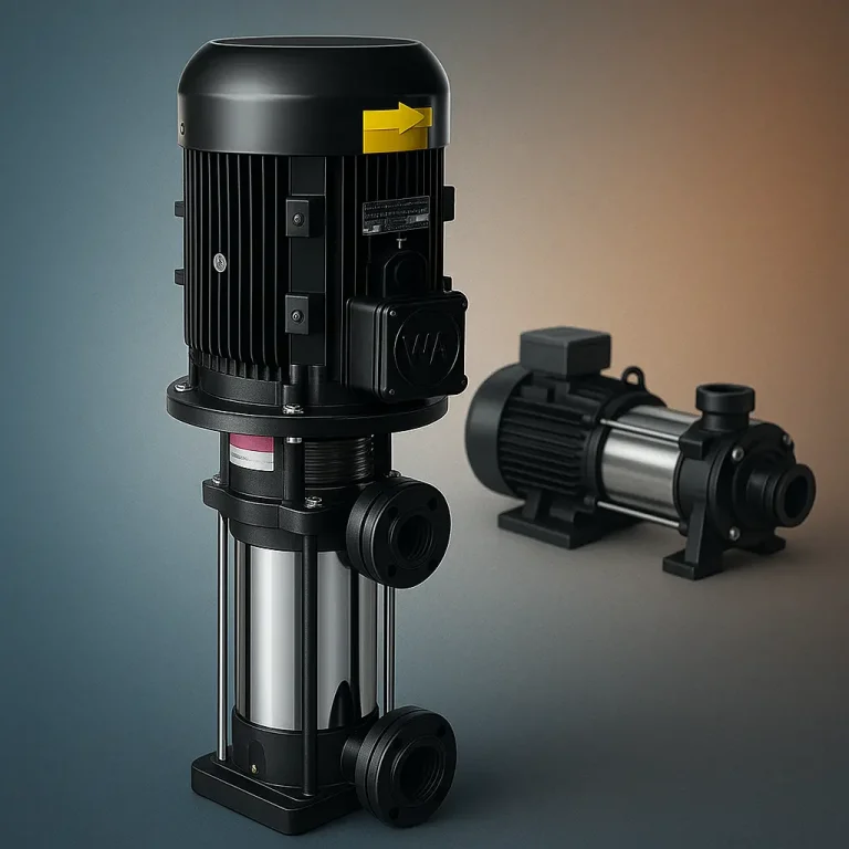 تفاوت پمپ عمودی با پمپ افقی الکتروپمپ عمودی طبقاتی ثامن گستر