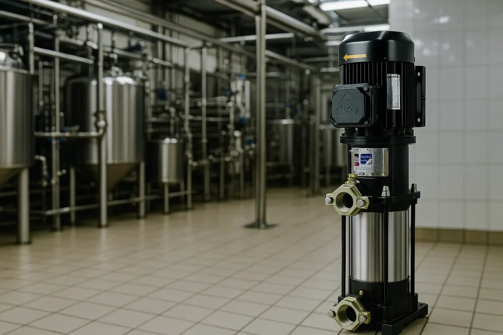 پمپ‌های طبقاتی ایستاده ثامن گستر با جنس استنلس استیل؛ بهترین انتخاب برای صنایع غذایی و دارویی samen gostar