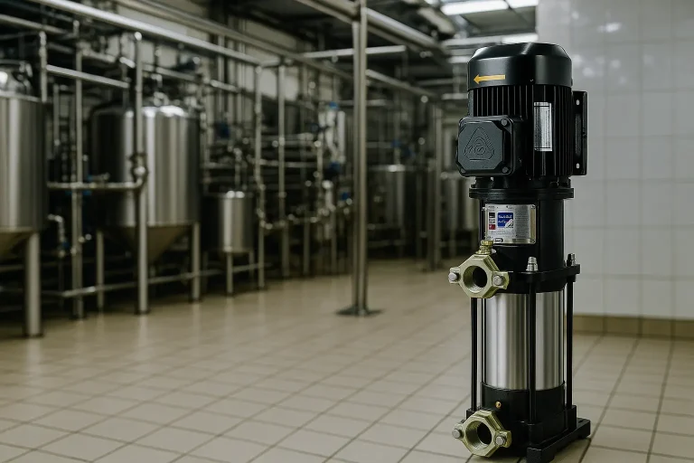 پمپ‌های طبقاتی ایستاده ثامن گستر با جنس استنلس استیل؛ بهترین انتخاب برای صنایع غذایی و دارویی samen gostar